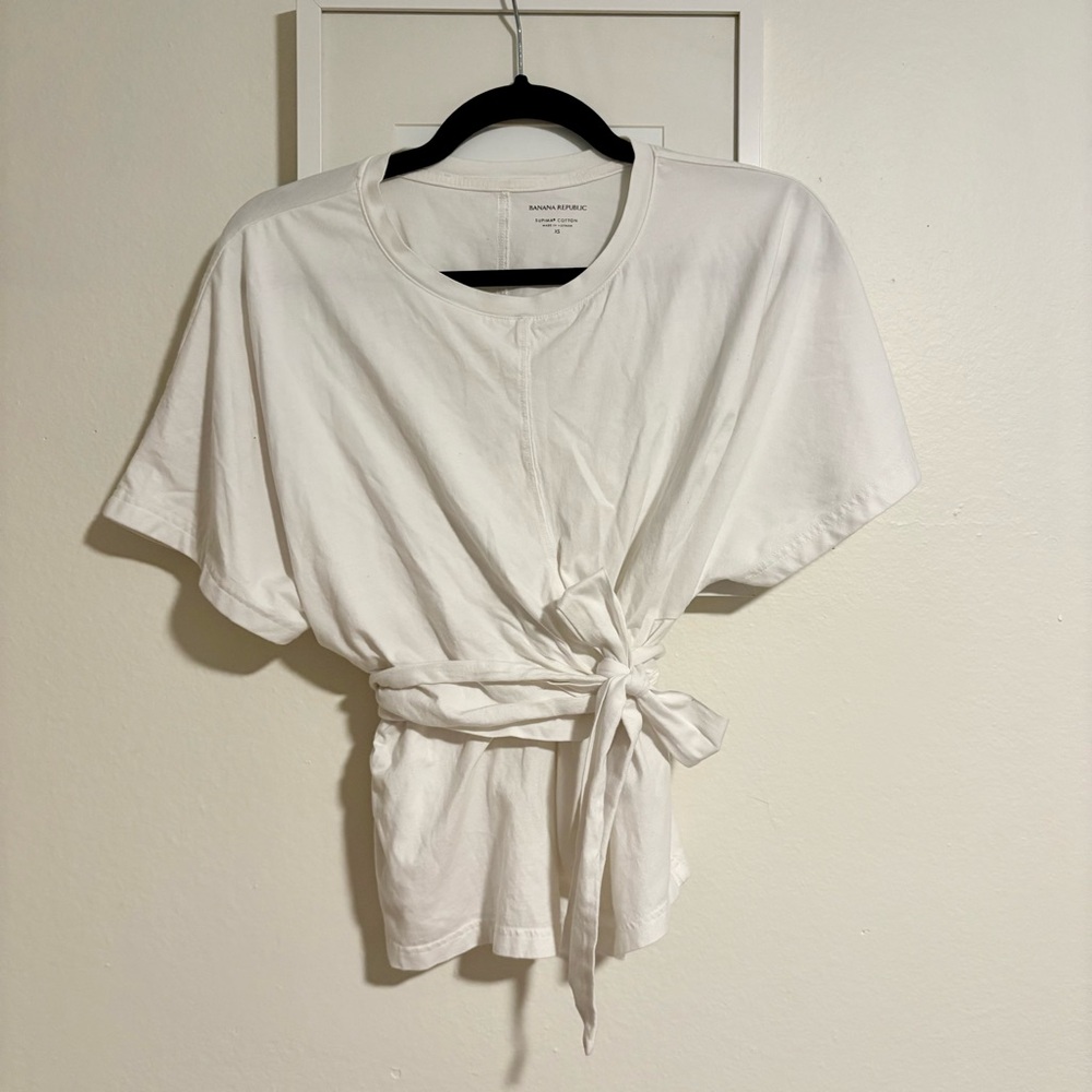 Banana Republic White Wrap Blouse